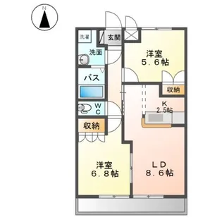 メイプル B【2階】の間取り