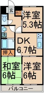 リヴェール立川【4階】の間取り