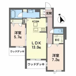 リオリエント三里【1階】の間取り