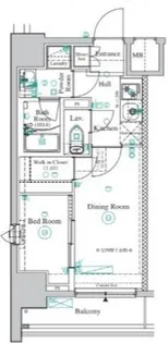 アンベリール川崎大師【9階】の間取り