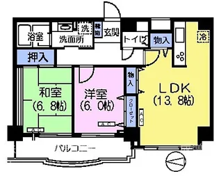 プラザサンタナカ5号館【6階】の間取り