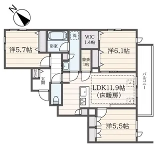 東京都世田谷区深沢5【マンション】の間取り