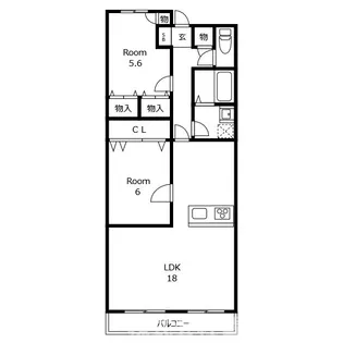 バロンズコート【1階】の間取り