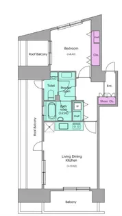 東京都港区麻布十番2【マンション】の間取り