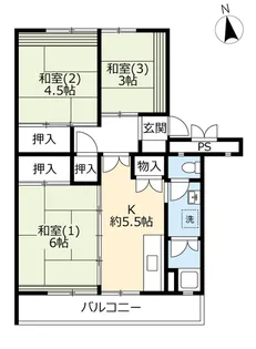 UR東坂戸【8階】の間取り
