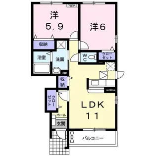 ウィング A【1階】の間取り