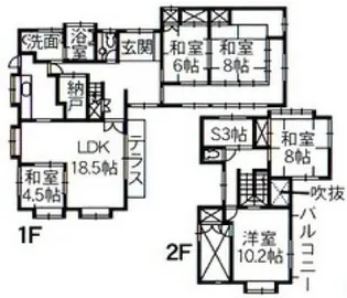 広島県広島市東区尾長東2【一戸建】の間取り