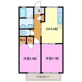 静岡県浜松市中央区初生町【アパート】の間取り