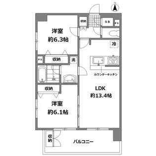 ジーエスグランド永福町 7階【7階】の間取り