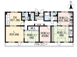 UR千葉ニュータウン原山【4階】の間取り