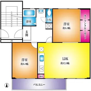 みさと団地8街区18号棟【3階】の間取り
