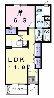 ヴァンシエルスクエア【1階】の間取り