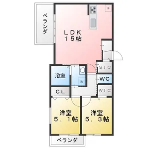 プルメリアオアシス【2階】の間取り
