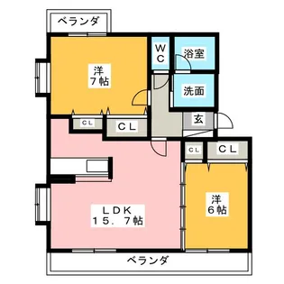 アスピア柏原【3階】の間取り