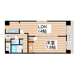 パームクレスト高森【1階】の間取り