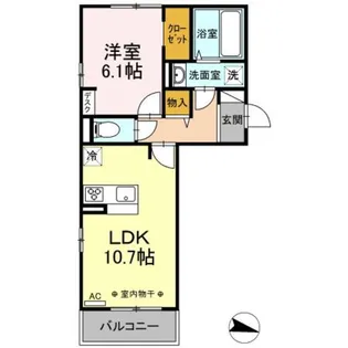 ウェルデンスD-stay A【2階】の間取り