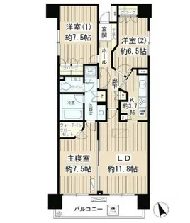 AQUACITY芝浦【11階】の間取り