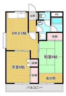 ジュンハイツII【1階】の間取り