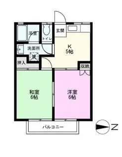 フラワーコーポB棟【1階】の間取り