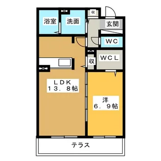 ニッケガーデンコート花水木 B【1階】の間取り