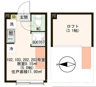 Hinokiya町屋【2階】の間取り
