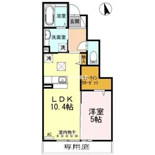 ラルーチェ幸 B棟【1階】の間取り