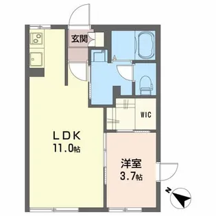 ディアス・エム A【1階】の間取り