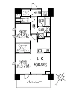 クリオラベルヴィ横濱サウス【3階】の間取り