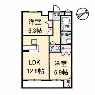 グランマスト多治米 B棟【1階】の間取り