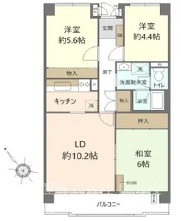 東武西新井駅東口サンライトマンショB棟【9階】の間取り