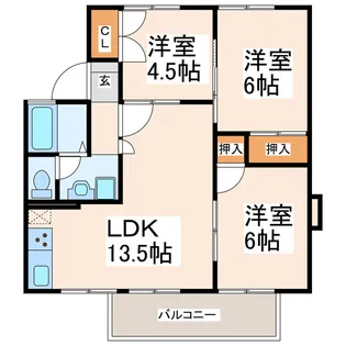 セジュールHiro A棟【2階】の間取り