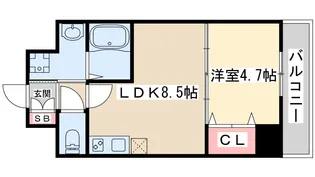 ハル江坂ヒガシ【6階】の間取り