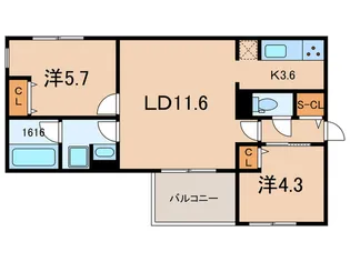 ヤンシフォーグマル【1階】の間取り