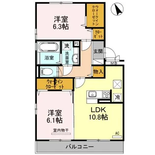 カーサヒルズ【1階】の間取り