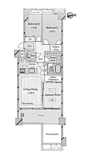 ライオンズステージ中野中央【1階】の間取り