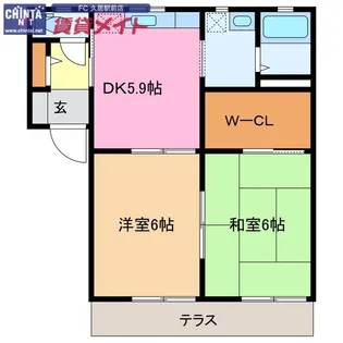 サン・クレール C【1階】の間取り