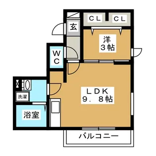 エスポアール大口通【3階】の間取り