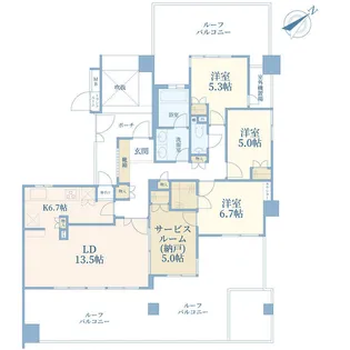 ウィルズスクエアスカイフロントタワー【15階】の間取り