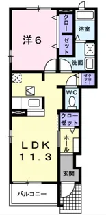 グランシャルムB【1階】の間取り