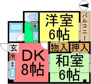ローズハイム寿々木【1階】の間取り
