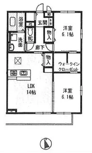 カーザ ヴェルデ B【2階】の間取り