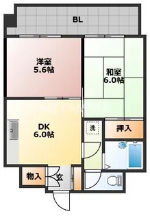 キャスティール五島町【6階】の間取り