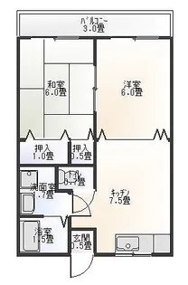 Mマンション【3階】の間取り