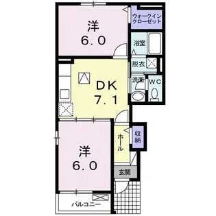 フィオーレ・アール・ウーノ【1階】の間取り