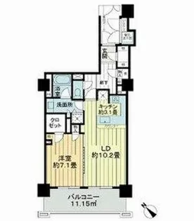 ライオンズタワー仙台大手町【12階】の間取り