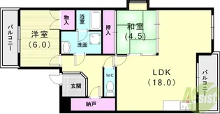 パークサイド名谷【4階】の間取り