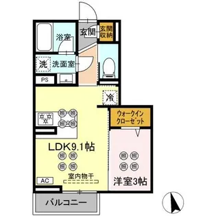 ディアライズ河内【2階】の間取り