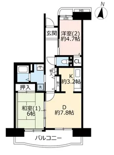 URコンフォール南浦和【13階】の間取り
