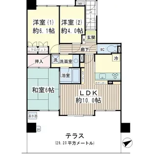 ナイスエスアリーナ南林間【1階】の間取り