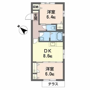 コート・フローラル【1階】の間取り